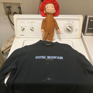 Rare Boyne Mountain Michigan James Crewneck Sweatshirt  SZ Lg Blue Marble